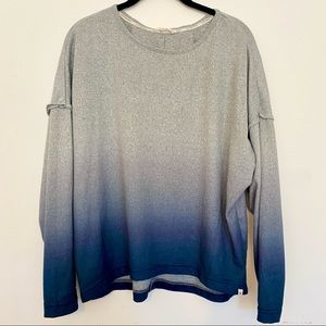 Lucky Brand Gray & Blue Ombre Pullover Sweater M